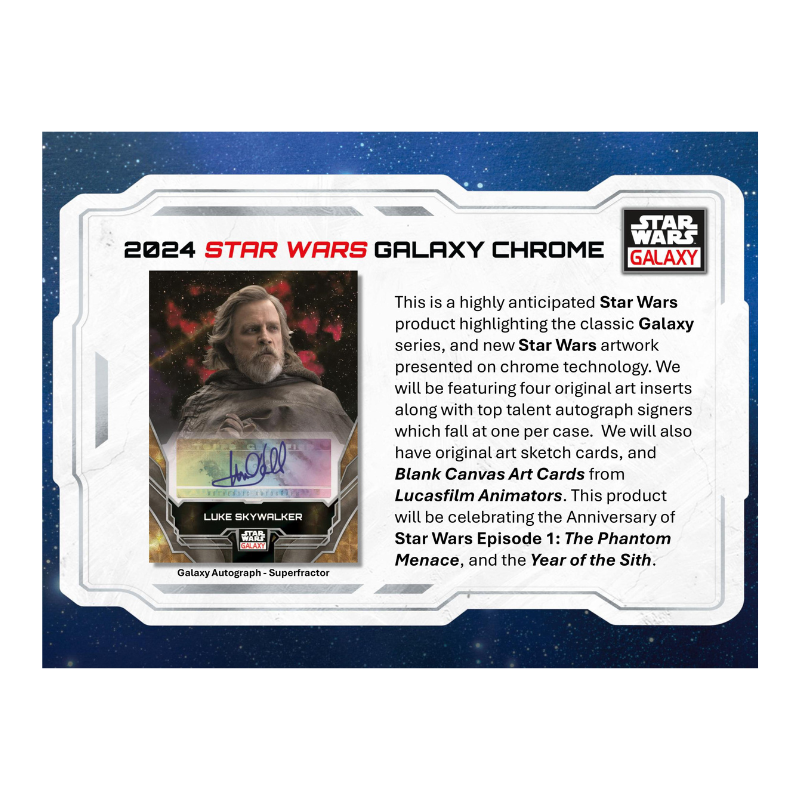 2024 Topps Star Wars Chrome Galaxy Hobby Box